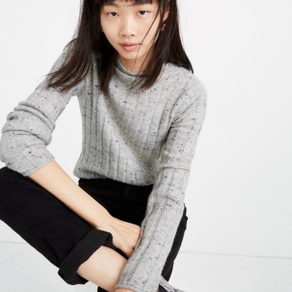 Madewell Wool Blend Sweater Women’s Size XS Donegal Evercrest Mock-Neck Knit Top - Picture 2 of 9